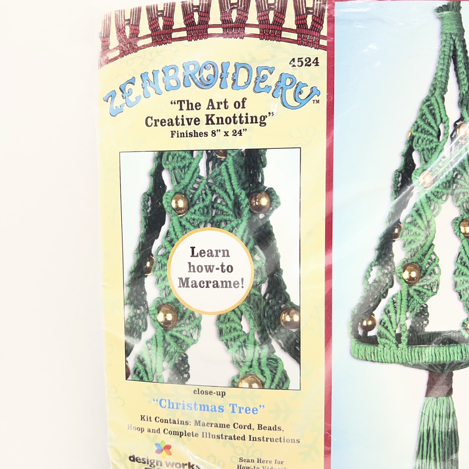 Design Works/Zenbroidery Macrame Wall Hanging Kit 8"X24" Christmas Tree