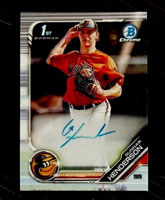 2019 Bowman Chrome Draft Gunnar Henderson 1st Prospect Auto RC 