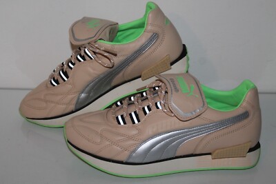 PUMA Mile Rider Queen Running Shoes, #374458-01, Natural/Green/Silver, Women's 9