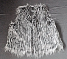 Ladies Xl Chest 46" 117cm Faux Fur Feather Style Waistcoat Gillet By Kim & Co
