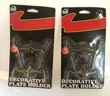 Solid BRASS Decorative Plate Display Wall Hanger/Holder - ANY SIZE PLATE ~ 2 NEW