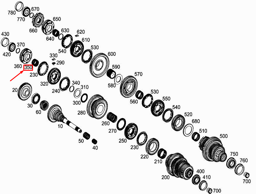 Roulement à aiguilles de pignon intermédiaire MERCEDES-BENZ A W177 A0049813618