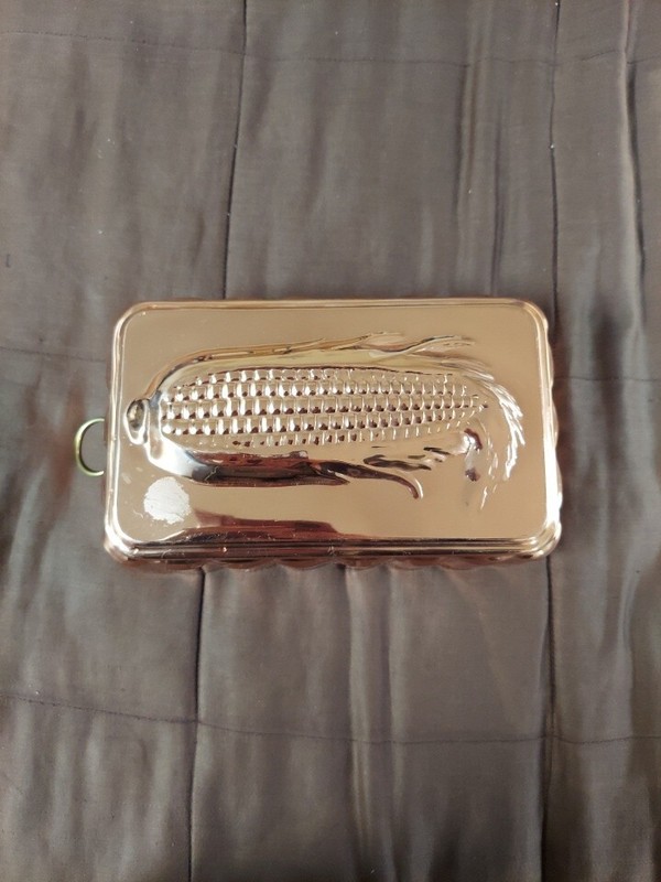 Vintage 1980s Patina Copper Corn Design Tin Rustic Wall Décor Collectible