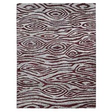 8'10" x 11'9" Red Thick Man Made Silk Modern Design Hand Knotted Rug R80821
