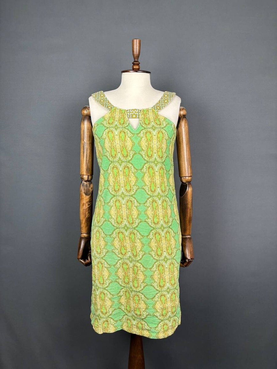 Save The Queen Womens Midi Dress Size XL Green Cotton Sleeveless Zipper |  eBay