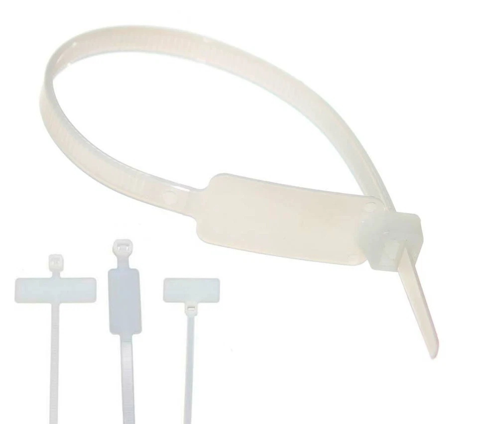 TECLINE 10 | 100 St Kabelbinder mit Beschriftungsfeld natur & weiß 110 200 x 2,5 4,8 mm