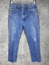 Carhartt Straight Leg Jeans Men Size 36x34 Blue Denim Cotton 5 Pocket Zip Fly