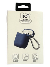 Silicone Protective Cover Case For Apple Airpods - Blue - w/ Carabiner iJoy
