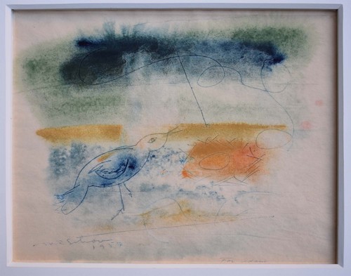 Listés Américain Moderniste Artiste Hugh Mesibov, Original Signé Aquarelle & Ink - Picture 11 of 11