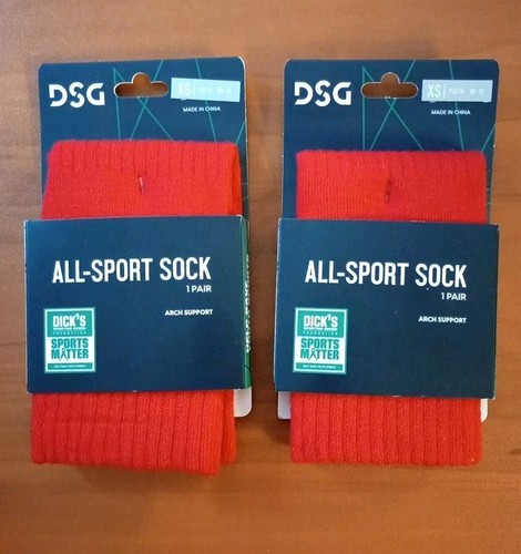 NEW Kids DSG All-Sport Socks (2 Pairs) Size XS 9K-1Y F47