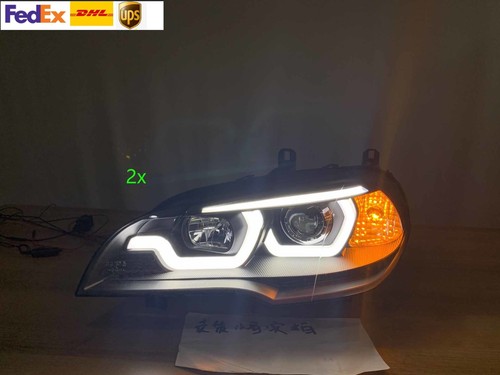 LED Scheinwerfer Für BMW X5 E70 2007-2013 - Angel Eyes Ohne AFS