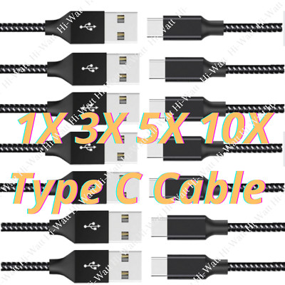 10FT Long Type-C USB Charging Cable Lot For Samsung USB Cable Fast Charger Cable