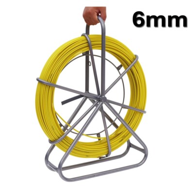 6mm Fish Tape Fiberglass Wire Cable Puller Duct Rodder 130M Pipeline Traction
