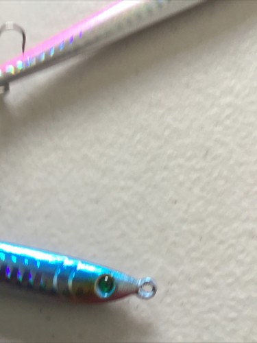 Mackerel bass and pike fishing lures 2x 40gm Perk Bar #6 TrebleHooks Cod Pollock - Picture 6 of 8