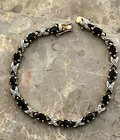 And Gold Tone Tennis Bracelet Vintage Genuine Sapphire Cz Gold Vermeil