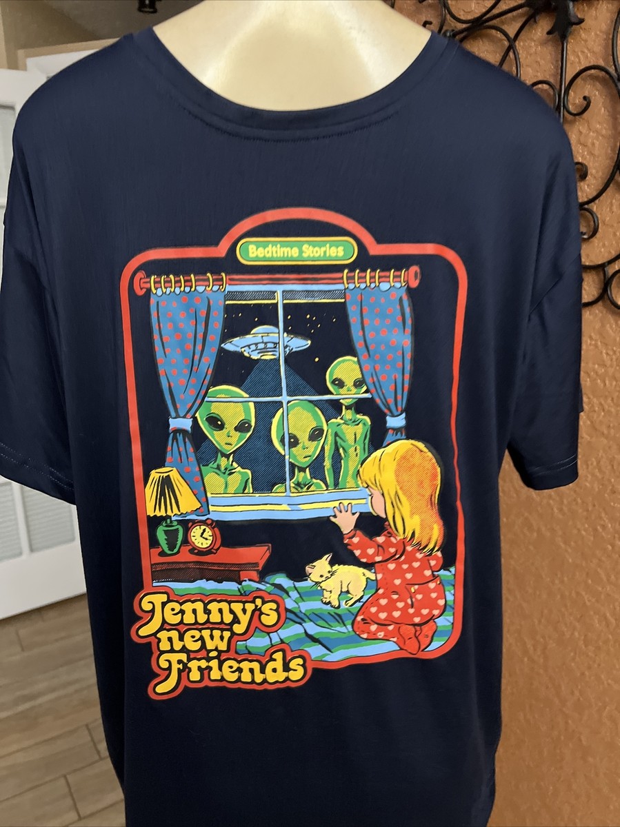 ROMWE Jenny's Aliens New Friends T-Shirt Bedtime Stories T-Shirt