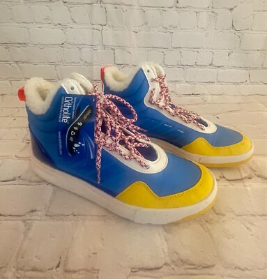 Size 9.5 - Adidas X Stella McCartney Irana High Top Sneaker Blue/Yellow 