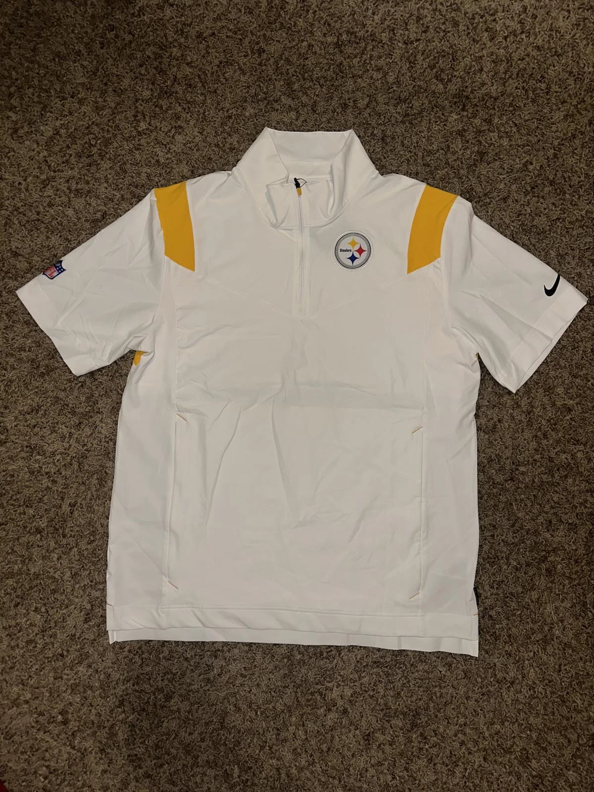 Maglione Nike Uomo Pittsburgh Steelers Wht Sideline Coaches Chevron Lockup Top