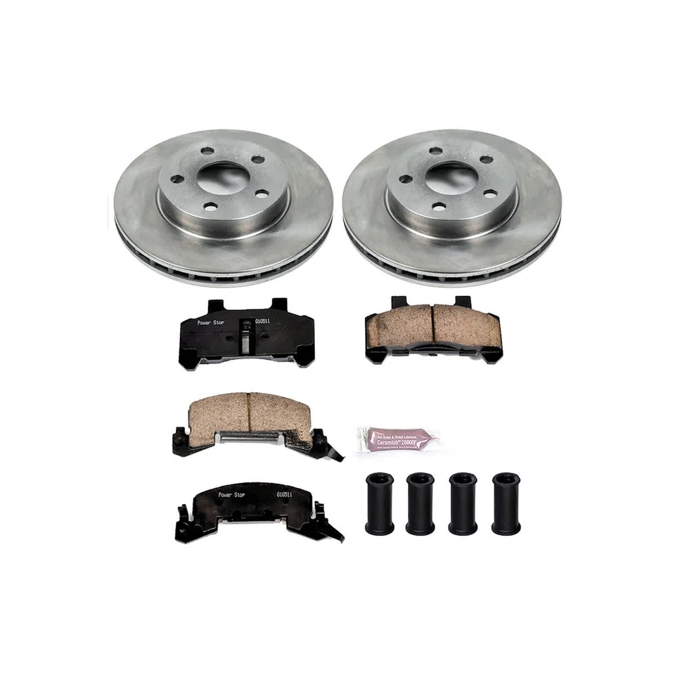 Juego de 2 ruedas KOE4808 Powerstop disco de freno y kits de pastillas delanteras para Chevy Olds J2000 Foto 4 de 4