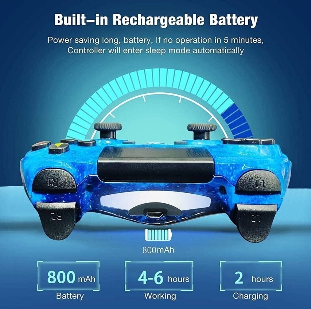 Wireless Controller for PS4, Blue Galaxy Style High Performance