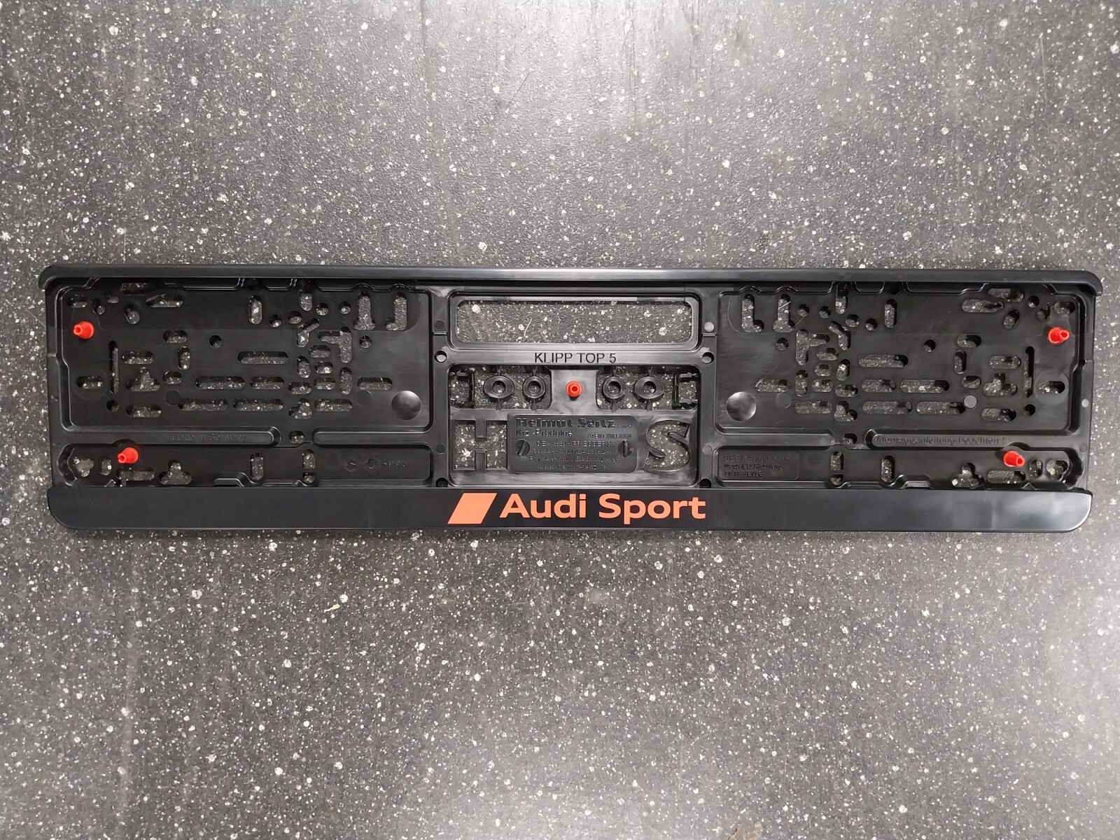 Portatarga Audi Sport Originale | 520x110 Mm | Nero/Rosso | Con Ammortizzazione Morbida | Per Superfici Curve - Foto 10