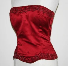 JASDEE Vintage Bustier Corset Hand Work Beaded On Satin Style F3101