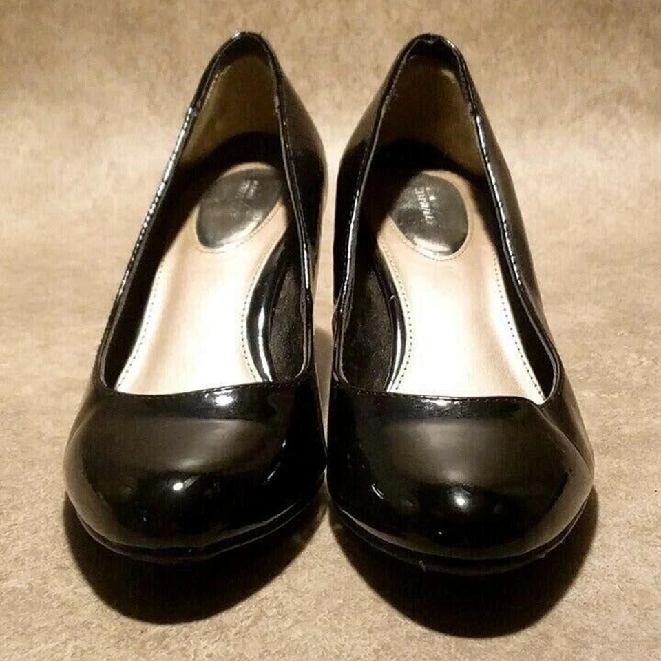 Zapatos de salón Alfani Denny F0115 para mujer talla 7 M charol negro sin cordones 2,5" Foto 2 de 4