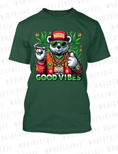 Pro Club Shaka 42 Marijuana Good Vides Polar Bear Tee Shirt Hip Hop Streetwear