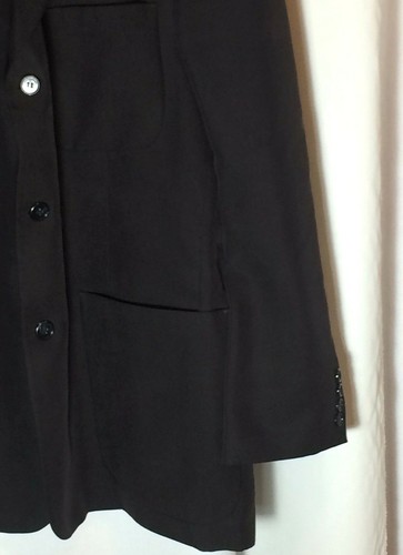 Cappotto sportivo vintage Haggar Black Label uomo taglia 46 nero tuta tre bottoni poliestere - Foto 3 di 10