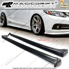 MU-GEN JDM MU Style Side Skirts for 12-15 Honda Civic 9Gen 4Dr Sedan Urethane