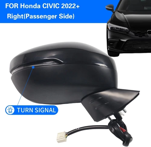 POWER+SIGNAL+HEAT+BSM Right Passenger Side Door Mirror for Honda Civic 2022-2025