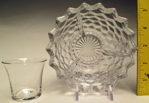 VTG American #2056 by Fostoria Glass Clear Cocktail Icer Ice Dish with Insert