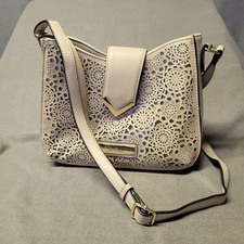 Marc New York Bag Purse Womens Faux Leather Floral Shoulder  Pink Gold Hardware