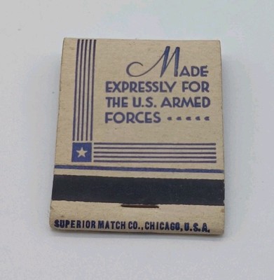 Vintage Matchbook Made Expressly For The US Armed Forces Front Strike 1940s