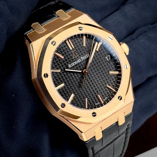 Audemars Piguet Royal Oak 15500OR 41mm Rose Gold Black Dial Complete Set