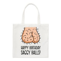 Happy Birthday Saggy Balls Scherz-Tote Bag Weiß Polyester Unisex Erwachsene
