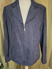 Studio Works Women s Navy Zip Jacket Size 10 Lightweight Notched Collar classic