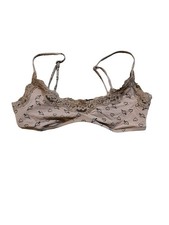 Skims Fits Everybody Lace Scoop Bralette - NWOT - Brown With Hearts - Medium