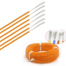 10 28AWG Orange Silicone Cable Flexible Wire UL 0.08mm RC 2000V HV Wires VW-1