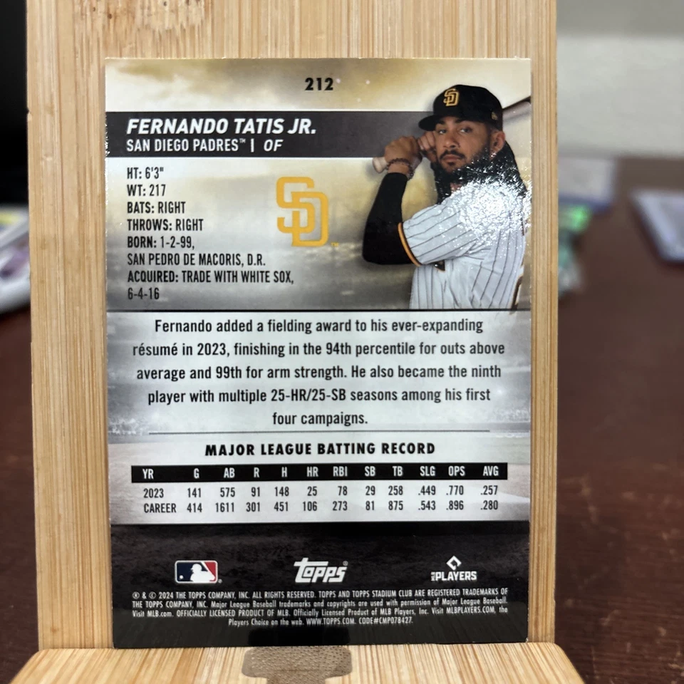 2024 Topps Stadium Club - Fernando Tatís Jr. #212 Red Foil - Image 2 of 2