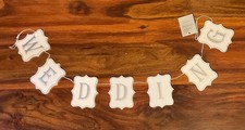GISELA GRAHAM WHITE & SILVER WOOD ~ WEDDING ~ GARLAND BUNTING WEDDING BANNER
