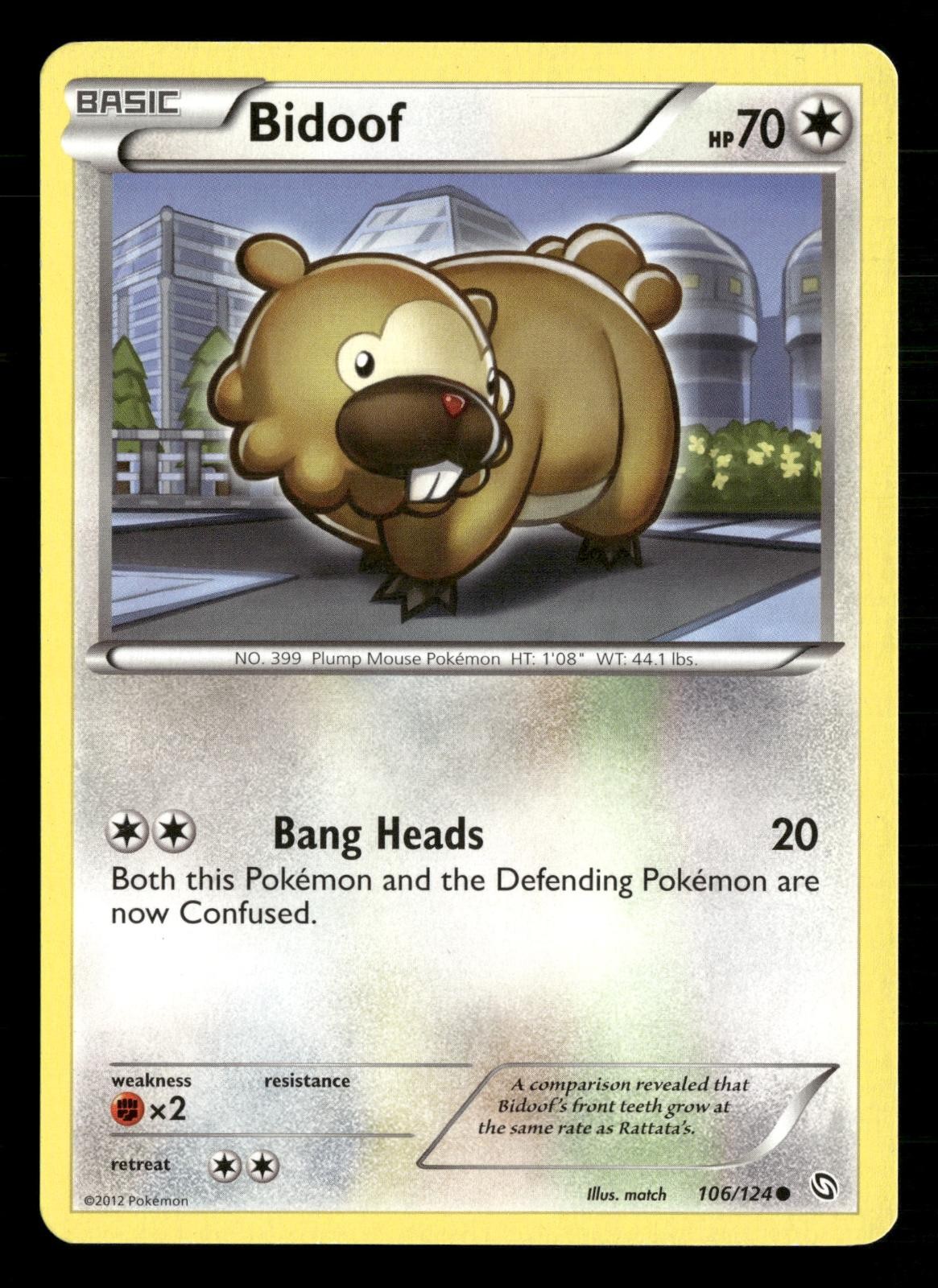Bidoof 106/124 Common Dragons Exalted Pokemon Lightly Played