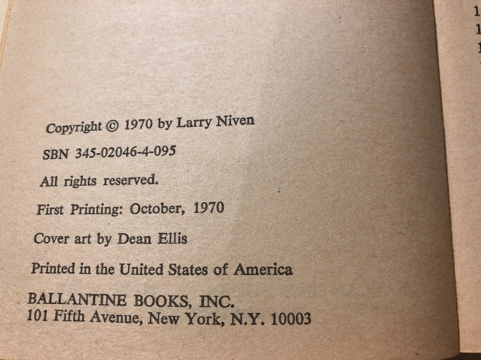 b Larry Niven RINGWORLD 1970 First Ballantine Printing Foto 4 de 4