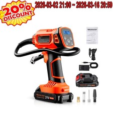 160PSI Cordless Tire Inflator Air Compressor Rechargeable Battery Car Air Pump