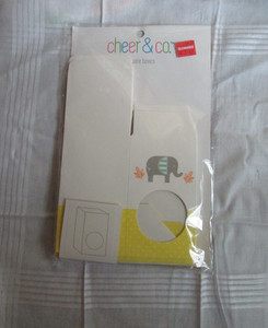 small white square treat w/ elephant decoration boxes, 6