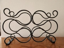 Wine Rack Six Bottle All Metal Construction 16 X 10 X 4 Inches