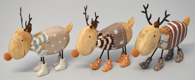 Weihnachtsdeko Hirsch Elch Nils Figuren Set 3er Weihnachtselch Deko