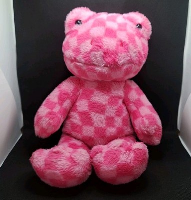Build-A-Bear Pink Checkered Frog Plush Leaps Of Love Valentine 2024 16'' Plushie