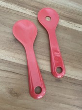 Vintage IKEA Salatbesteck Set 2 Teile Rot Kunststoff Selten