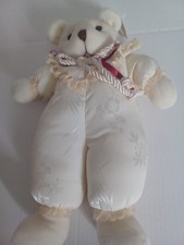 Vtg Dakin Red White Satin Feel Lace Pillow Bear Plush 12" Korea Rare w/ Tag